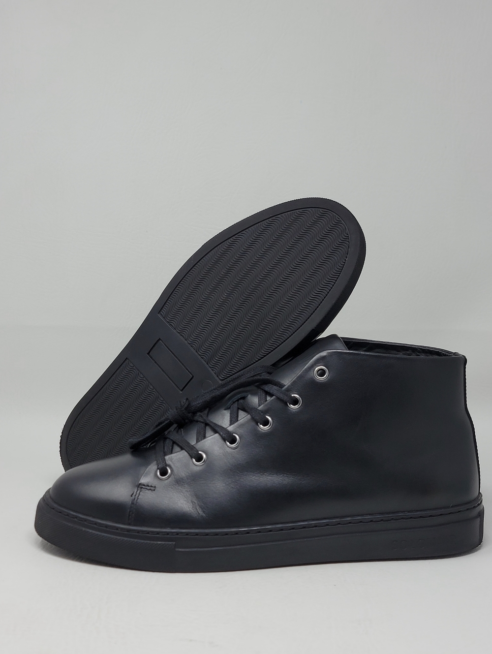 Solovair High Top Sneakers Men’s Size 10.5 Black Leather Lace Up Pre-owned